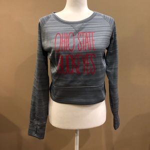J. America Gray Crop Ohio State Buckeyes Top, Size M